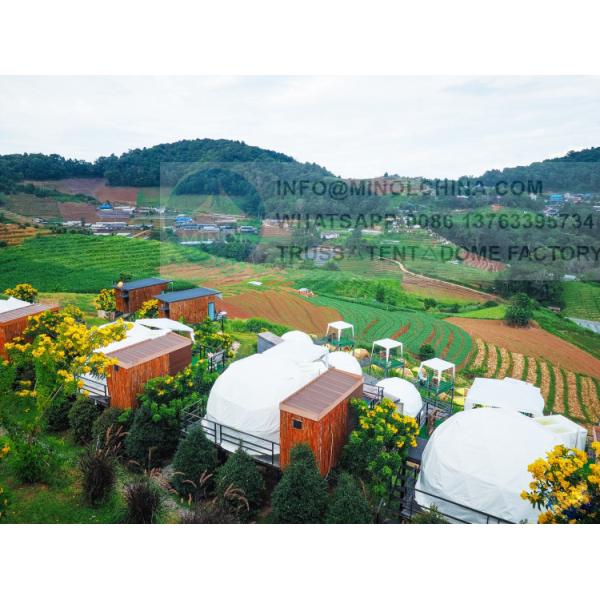 Buy Glamping Hotel Tent Geodesic Dome With Ventilation Window And Toilet at wholesale prices