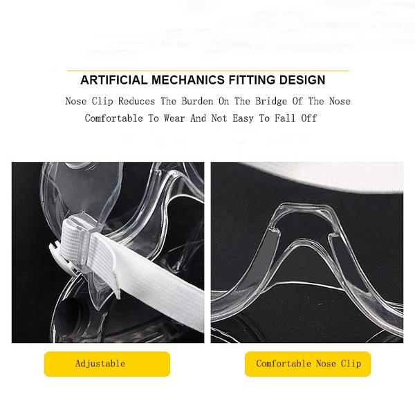 Plastic Disposable Safety Goggles Anti Fog Transparent Side Shield