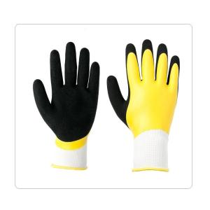 Breathable Elastic Knitting Double Latex Palm Coated Gloves For Garbage Handling