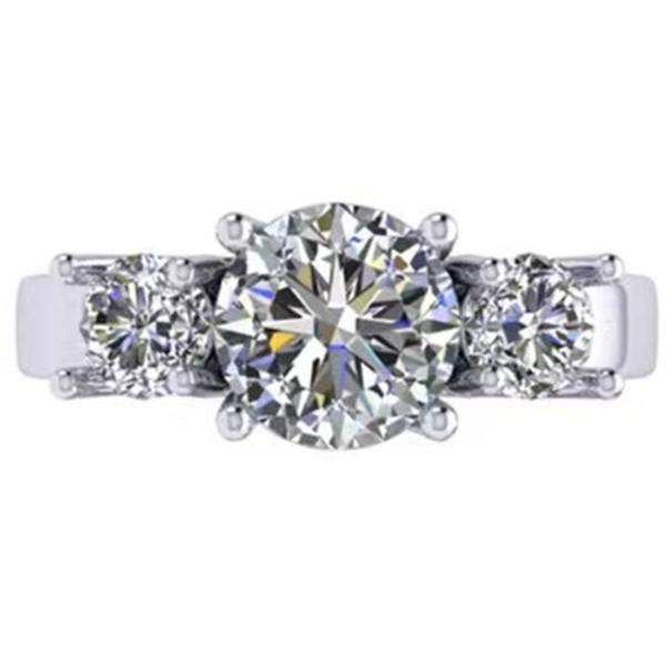 Buy Round Cut 14k Solid Gold Jewellery White Gold Color Plated 2.21g Weight 8.4×5.05mm at wholesale prices