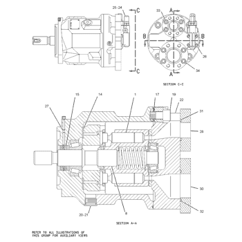 Caterpillar 1902279 Parts scheme PUMP GP-PISTON