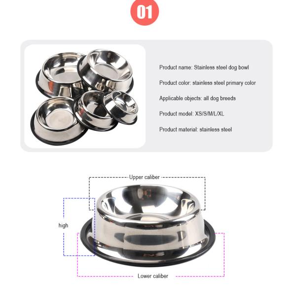 Stainless Steel Pet Bowl Not Applicable Power Source Durable Sturdy for Your Furry Friend