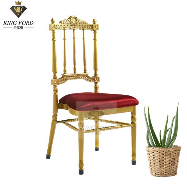 Buy Contemporary Aluminum Gold Chiavari Chairs With Cushions 5cm at wholesale prices