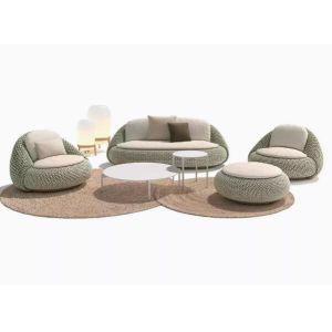 China Colorful PE Rattan Wicker Aluminum outdoor sofa set weather resistant on sale