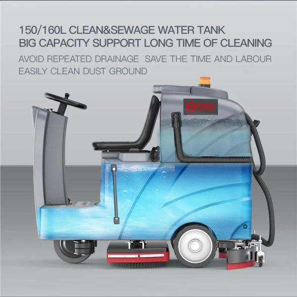 Electric Concrete Floor Cleaner Machine Heavy Duty Battery Powered OEM