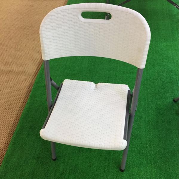 Outdoor Garden Patio Folding Portable Imitated Rattan Plastic Dining Chair Custom Logo