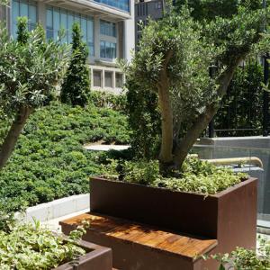 Outdoor Metal Weathering Steel Rectangular Flower Pot / Flower Planter