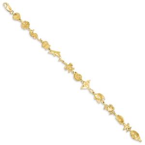 Ross-Simons Three-Tone Sterling Silver Sea Life Bolo Bracelet