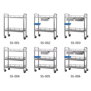 Instrument Trolley Lab Fittings Hospital Use Stainless Steel Trolley