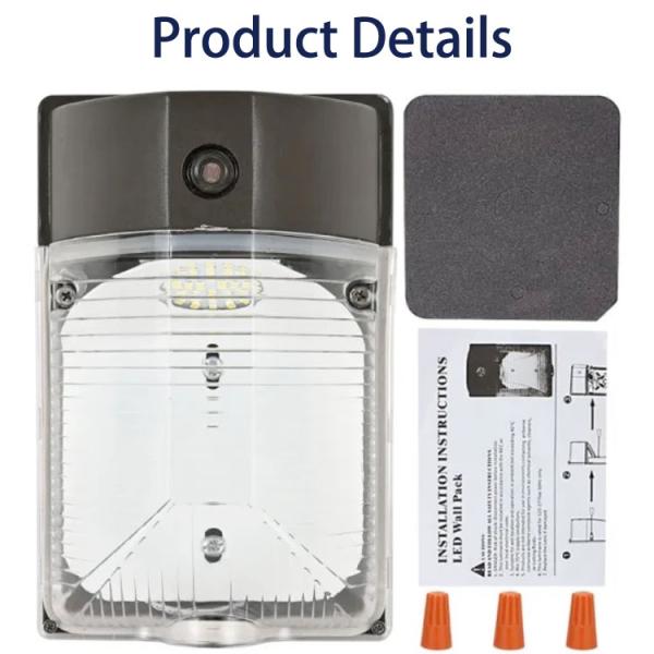 Mini Outdoor Photocell LED Wall Pack Light Powered Auto Off On