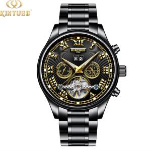 KINYUED tourbillion watch mechanical water resistant watch mens watches
