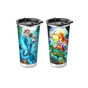 Custom Printed 3D Lenticular Printing Service 3D Plastic Cup 420ML
