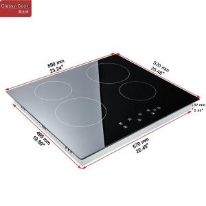 Quality 590*520*65mm 50Hz 4 Burner Induction Cooktop Touch Control for sale