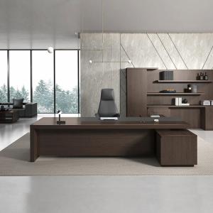 Brown Executive Desk Sets 900mm Wooden Office Desk With Cabinet​