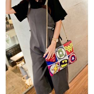 2016 new creative handmade embroidery exquisite fashion pu leather shoulder