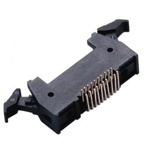 1.27*2.54mm latch header connector 16 pin header PA9T brass mating with 5242