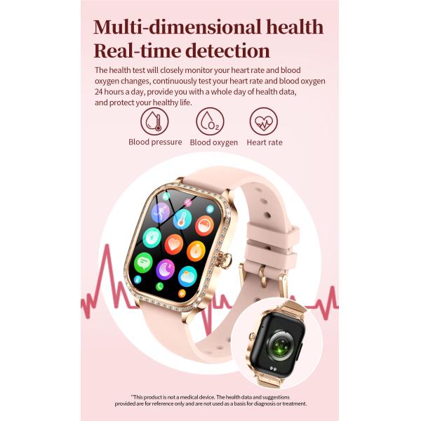 MK88 IPhone Android Women'S Bluetooth Watch Pedometer Amoled Screen Smartwatch