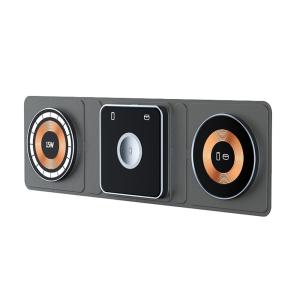 15W Travel Wireless Charger FCC Foldable Samsung 3 In 1 Charging Black