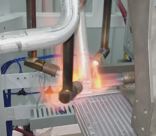 Turntable Flame Automatic Brazing Machine for Copper Parts Production Tact 10s