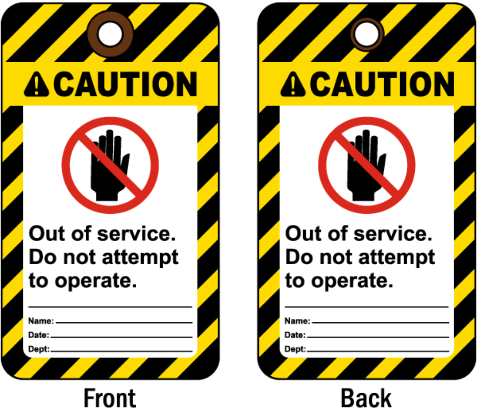 Custom Printed Logo Plastic Safety Tag with 3-1/8*5-5/8inch Size and 50LB