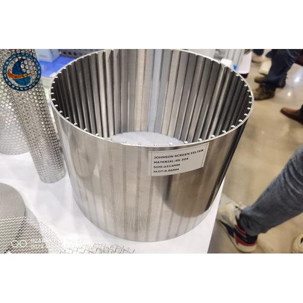 Polished Surface Stainless Steel 316L Johnson Wire Wrap Screen With Support Rod 2*3mm