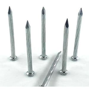 OEM Angular Spiral Steel Nails 45# Carbon Steel Nail Electro Galvanized