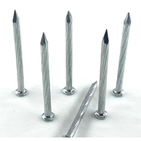 Buy OEM Angular Spiral Steel Nails 45# Carbon Steel Nail Electro Galvanized at wholesale prices