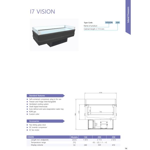 Dual Temperature Ventilated Island Chiller For Chilled Frozen Products