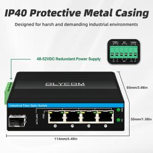 5 Port Gigiabit Outdoor Poe Switch Mini Industrial Fiber Switch IP40 Din Rail