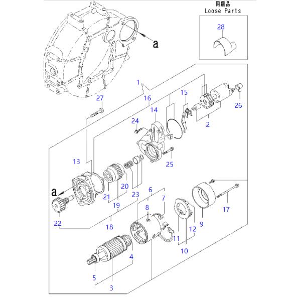 YM129136-77011 YM12913677011 Starter Motor Excavator Engine Parts For KOMATSU PC45R PC55MR