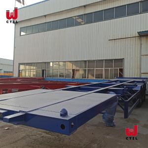 Shipping ISO 25t Skeletal Semi Trailer Container Tri Axle