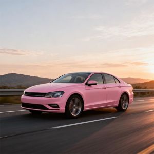 Waterproof Matte Light Pink Car Wrap UV Resistant Car Wrap Vinyl Roll Customized