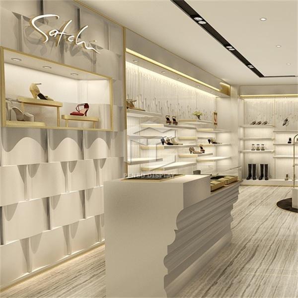 20mm Thick MDF Shoe Display Racks For Retail Store Monomer Design