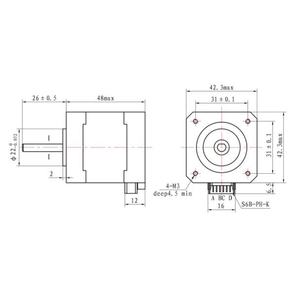 【42SHD0440】NEMA 17 CNC Kit 1.8 Degree Steppe Motor with 400mN.m Torque 12V DC 42x48mm Size