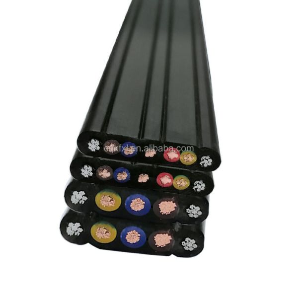 Buy High Flexible Flat Rubber Cable 3/4/5/6/7/8 Cores For Lifting Machinery at wholesale prices