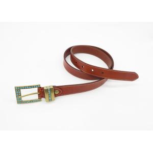 Rhinestone Metal Womens Soft Leather Belt Anti Brass Buckle 124g Weight