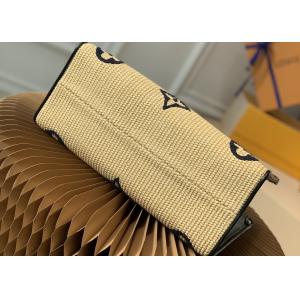 Raffia Waven Custom Embroidered Tote Bags 35cm Medium Tote Purse