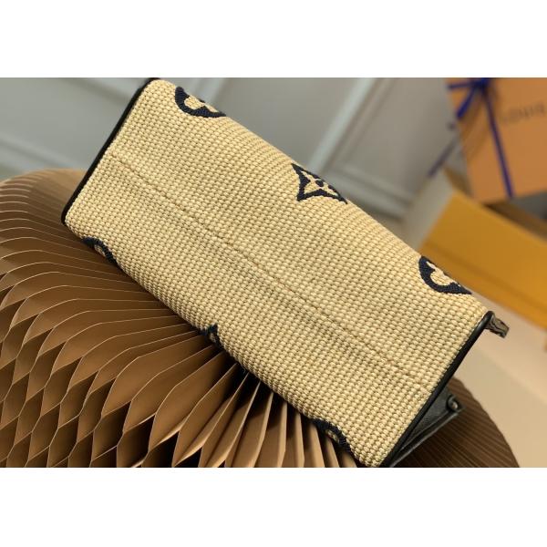 Raffia Waven Custom Embroidered Tote Bags 35cm Medium Tote Purse