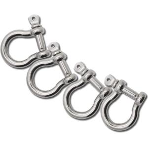 Polished Finish Stainless Steel Bow Shackle Perfect for Rigging Screw Applications