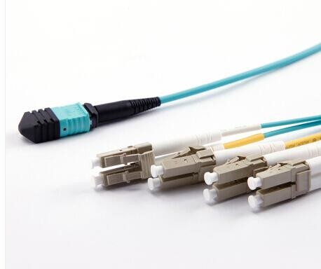 Aqua MPO/MTP Harness Cable OM3 50/125um Pre - terminated MTP/MPO to LC Fiber