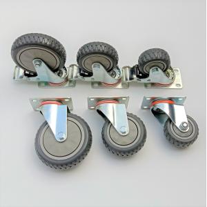 110kg Maximum Load 3-5 Inch Grey Free Wheel Rubber Plastic Trolley Dustbin