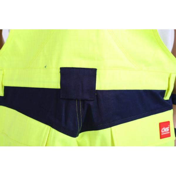 290gsm light weight arc protection Fire proof Bib Trousers , EN20471 HIVIS Flame Resistant Bib Pants