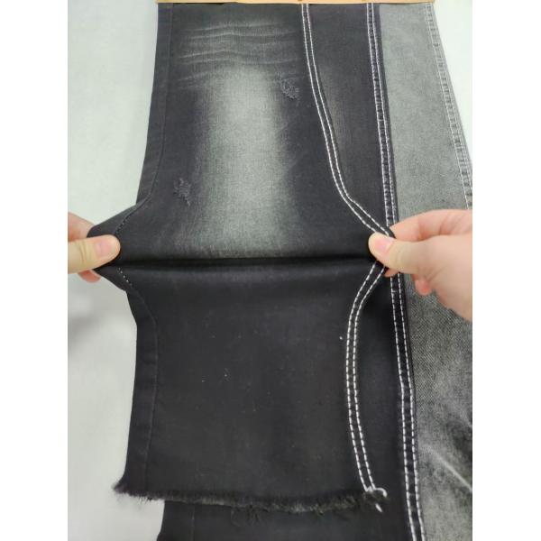 75%Cotton 8.3oz Middle Weight Twill Style BLACK/BLACK Stretch Denim Fabric 12S For Woman Jeans