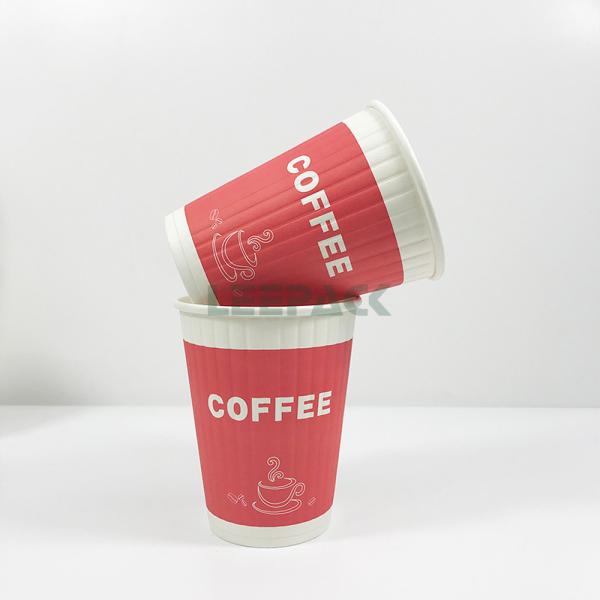 3D embossed paper cups 12oz double wall paper cup for hot drink or coffee
