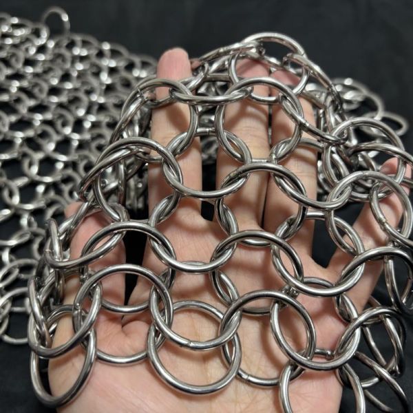 Large Ring Welded Mesh Stainless Steel Metal Chain Mail Welded Ring Mesh Curtain