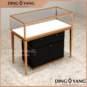 Custom Made Rectangle Gold Upscale Jewelry Showcase