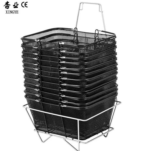 Buy Factory Custom Size Color Retail Black Metal Wire Mesh Shopping Basket Fish Hook at wholesale prices