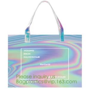 Reflective laser PU leather bag, Iridescent Tote, Fashion Holographic Handbag,