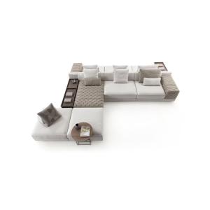 Practical Sectional Double-Sided Fabric Sofa For Multipurpose Large Space