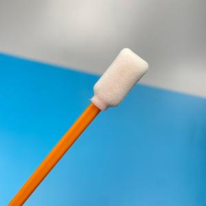 Orange Color Foam Tip Swabs Rectangle Head Solid PP Handle Lint Free Swab